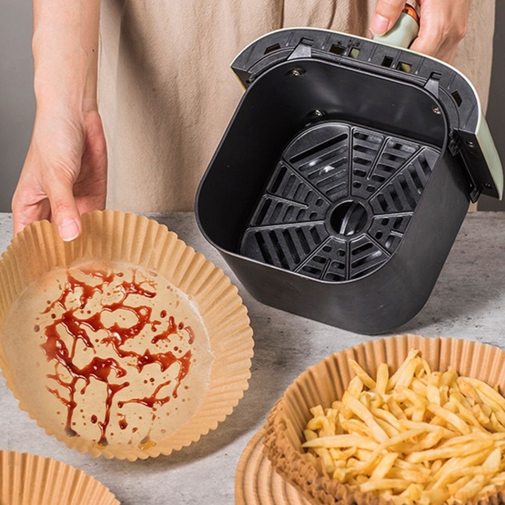 Papel Descartável Air Fryer Para Cozimento 100 Unidades
