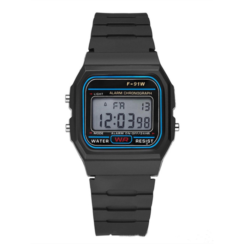 Relógio Digital Estilo Vintage Eletrônico Luminoso Simples Unissex borracha
