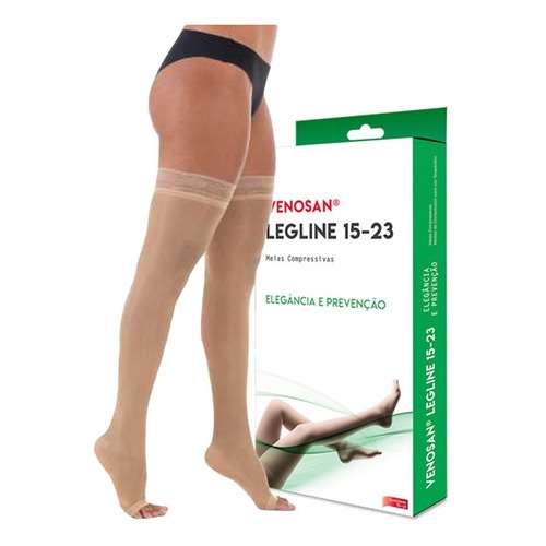 Meia 7/8 Meia Coxa Venosan Legline 15 - 23 Ponteira Aberta