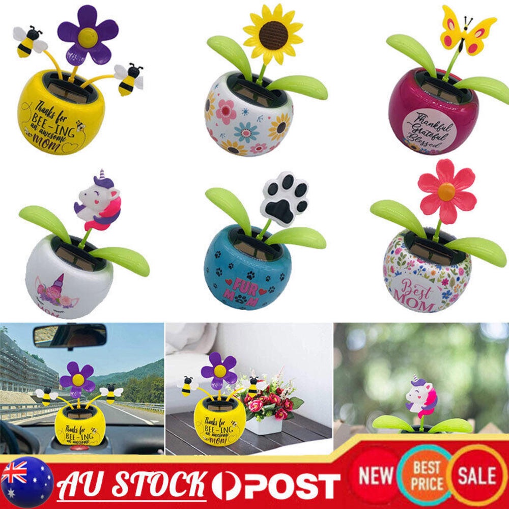 Pote De Flores Ornamentos De Baloiço Solar Dançante Decorações De Carros Automático