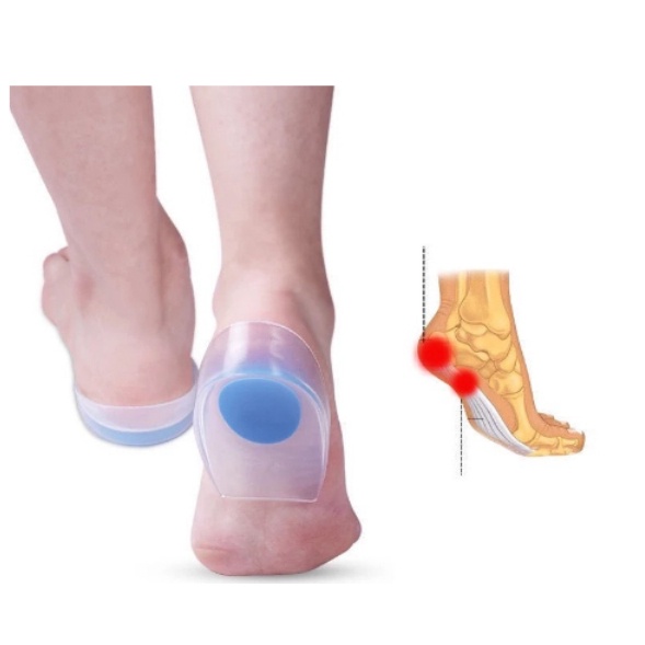 Pares Calcanheira de Silicone Gel Ortopédica Esporão Dor Anti Impacto