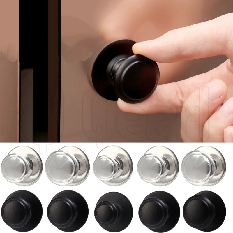 Punch Free Puxadores Autoadesivos De Gaveta Em Aço Inoxidável/Roupeiro Estilo Europeu Com Adesivo/De Janela Redonda Metálica Porta De Vidro Doméstico De Furo Único