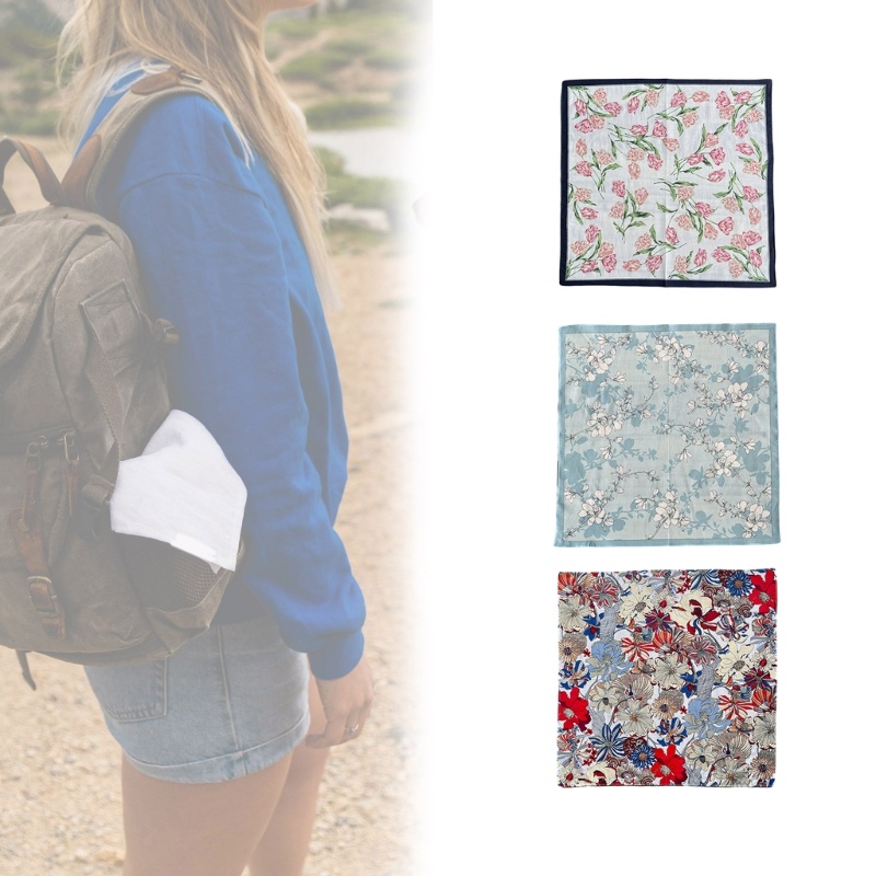 Lenço Portátil Colorido Com Padrão Floral STE Para Mulheres , Meninas , Cavalheiro , Poliéster , Impresso