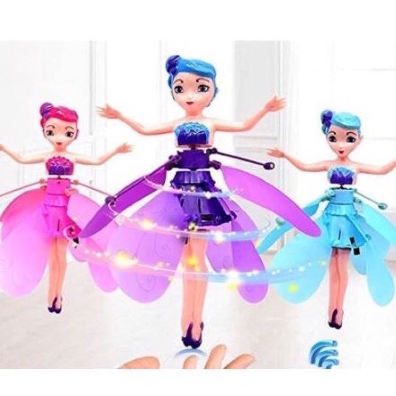 Boneca Fada Voadora com Sensor Controle Brinquedo Fadinha Mágica
