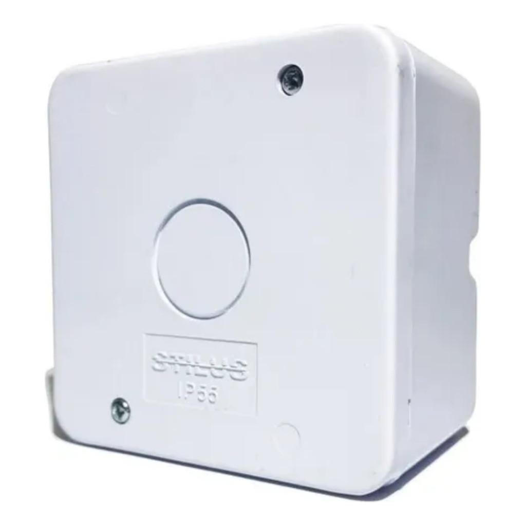 Caixa Organizadora 4x4 De Sobrepor P/ Cftv Quadrada 180° PP 8,5 x 5 x 8,5 cm