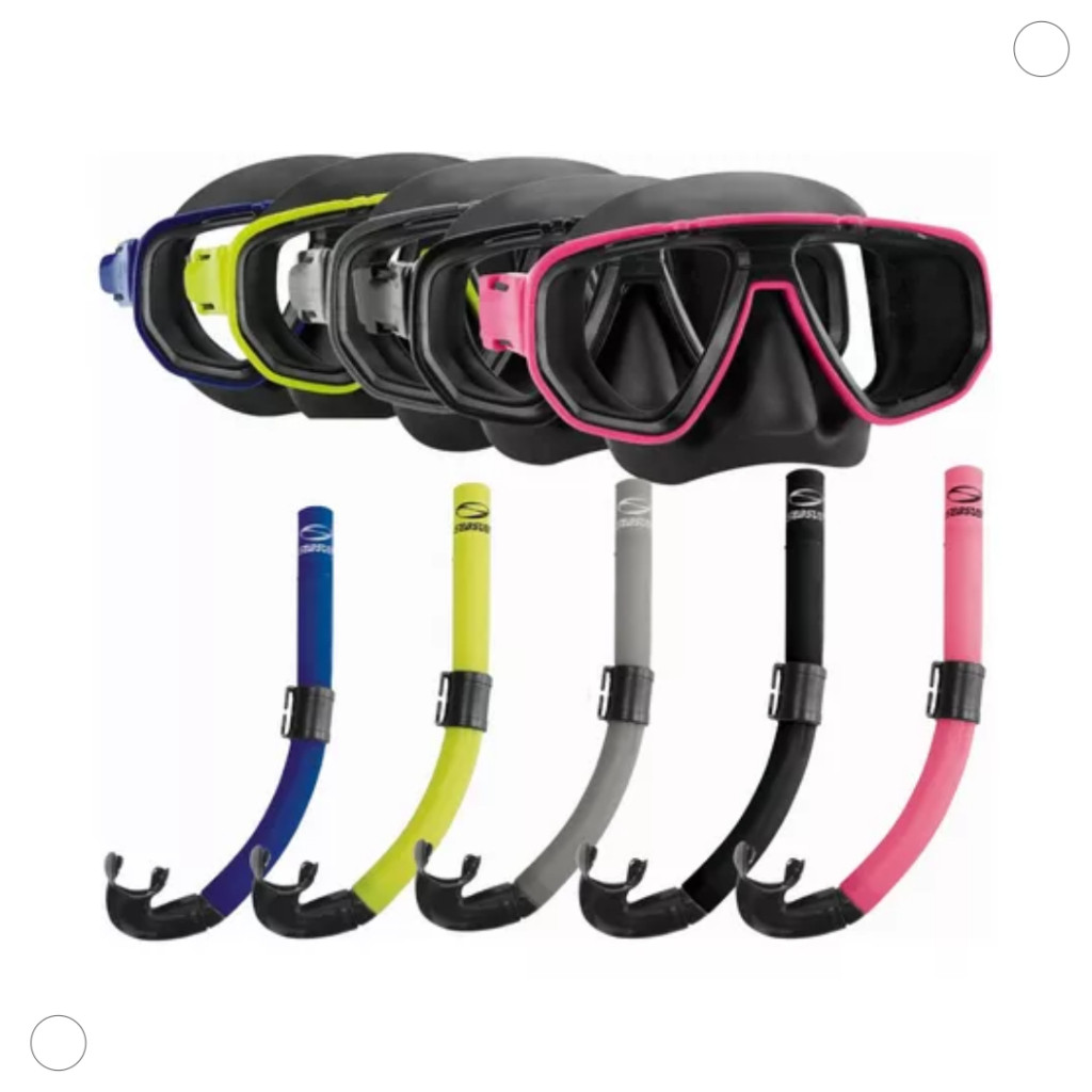 Snorkel E Oculos De Mergulho Kit Dua Mar Piscina WJ-451