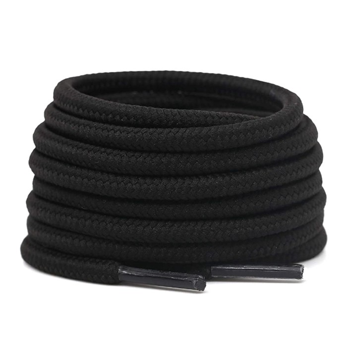5 Par Cadarço Redondo Roliço Branco ou Preto de Qualidade para Tenis 120cm - Coturno, Bota, Short