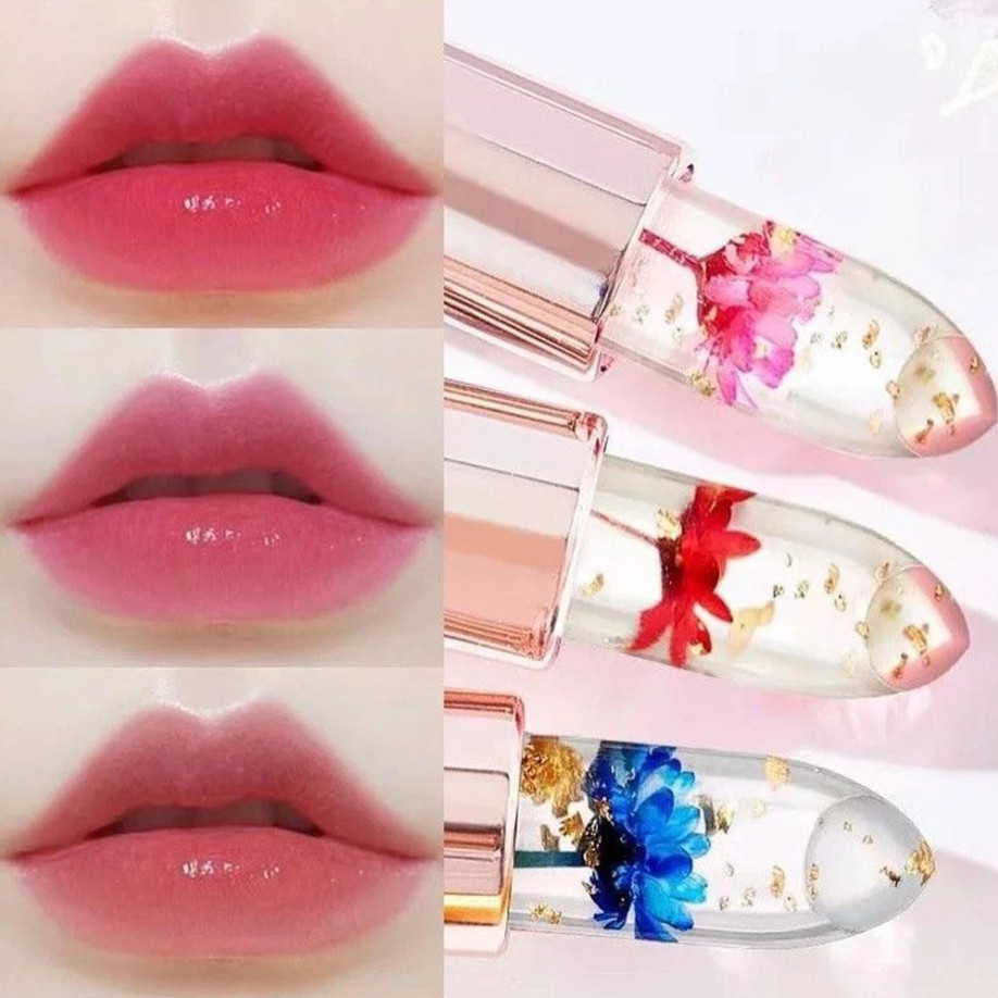Batom Transparente Hidratante Gelatinoso Que Muda De Cor Temperatura Floral