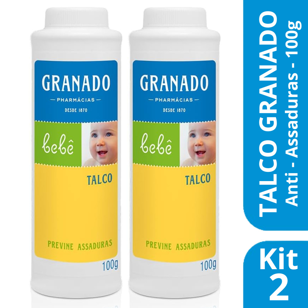 Kit 2 Talco Infantil Anti Assaduras Granado Bebê 100g - Granado