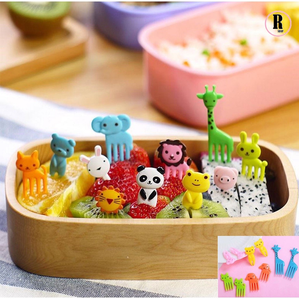 KIT C/50 /10 peças Mini Garfo Para Petisco Infantil  Desenho Animado Fruta Bolo Sobremesa
