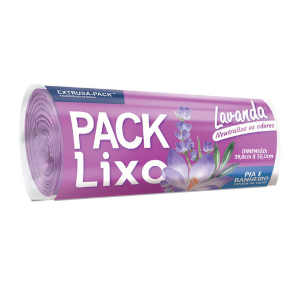 Saco P/ Lixo Lavanda 34x38 C/ 40unid. Extrusa Pack