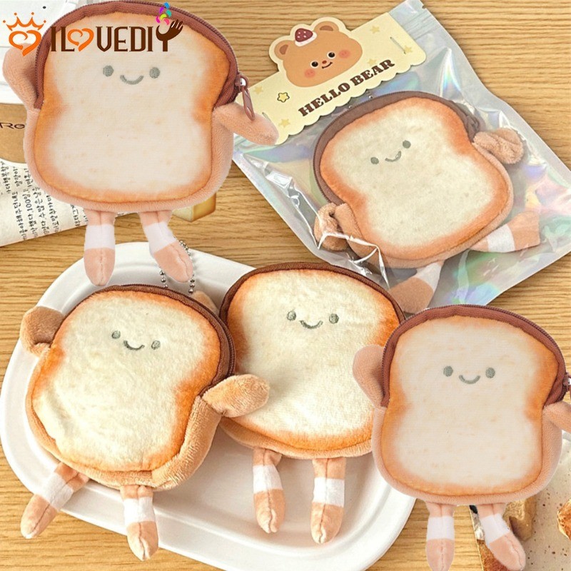 [Destaque] Porta-Moedas Toast-Organizador De Maquiagem-Bolsa Para Itens Pequenos-Carteira De Cosméticos Fofa De Armazena