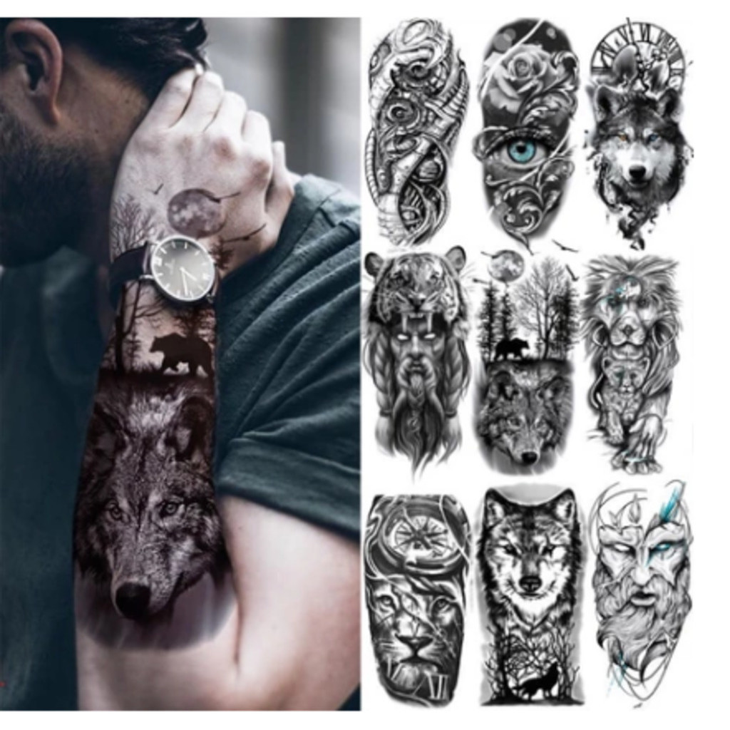 KIT 10 Adesivo De Tatuagem Prova Água Temporária