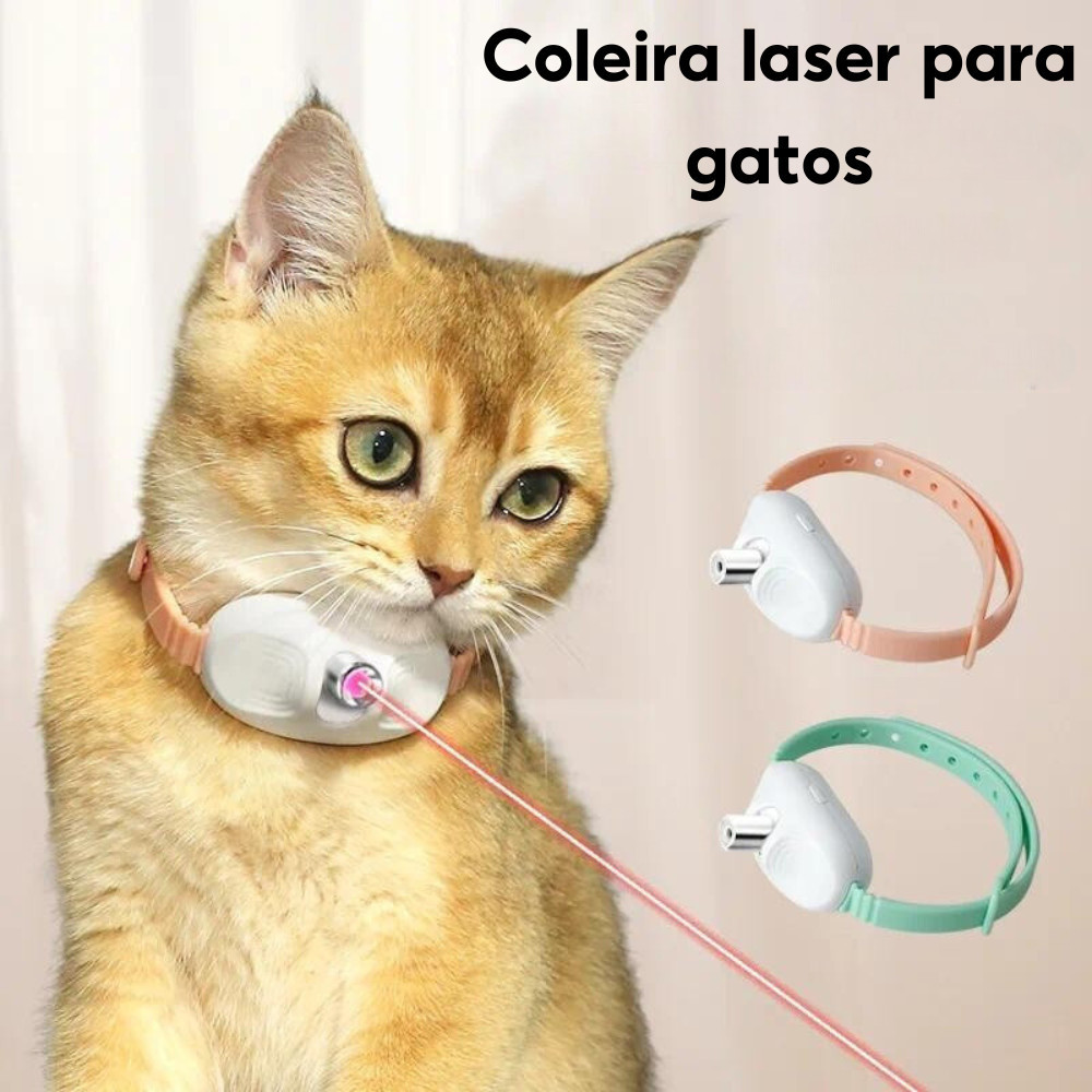 Brinquedo Laser Para Gatos Animais De Estimação USB Coleira c/ LED De Gato