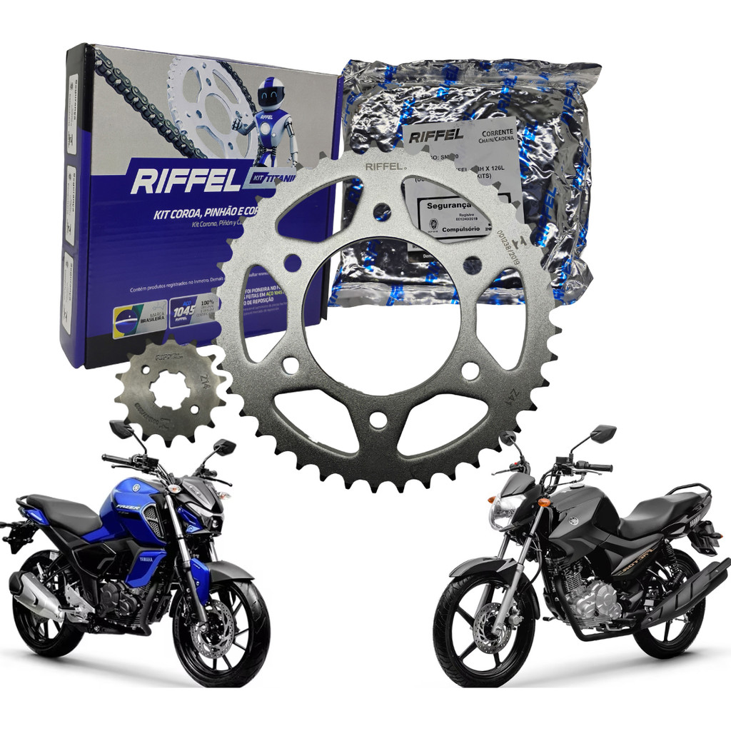 Kit Relação Transmissão Fazer Factor 150 2014 2015 2016 2017 2018 2019 2020 A 2024 ORIGINAL Riffel