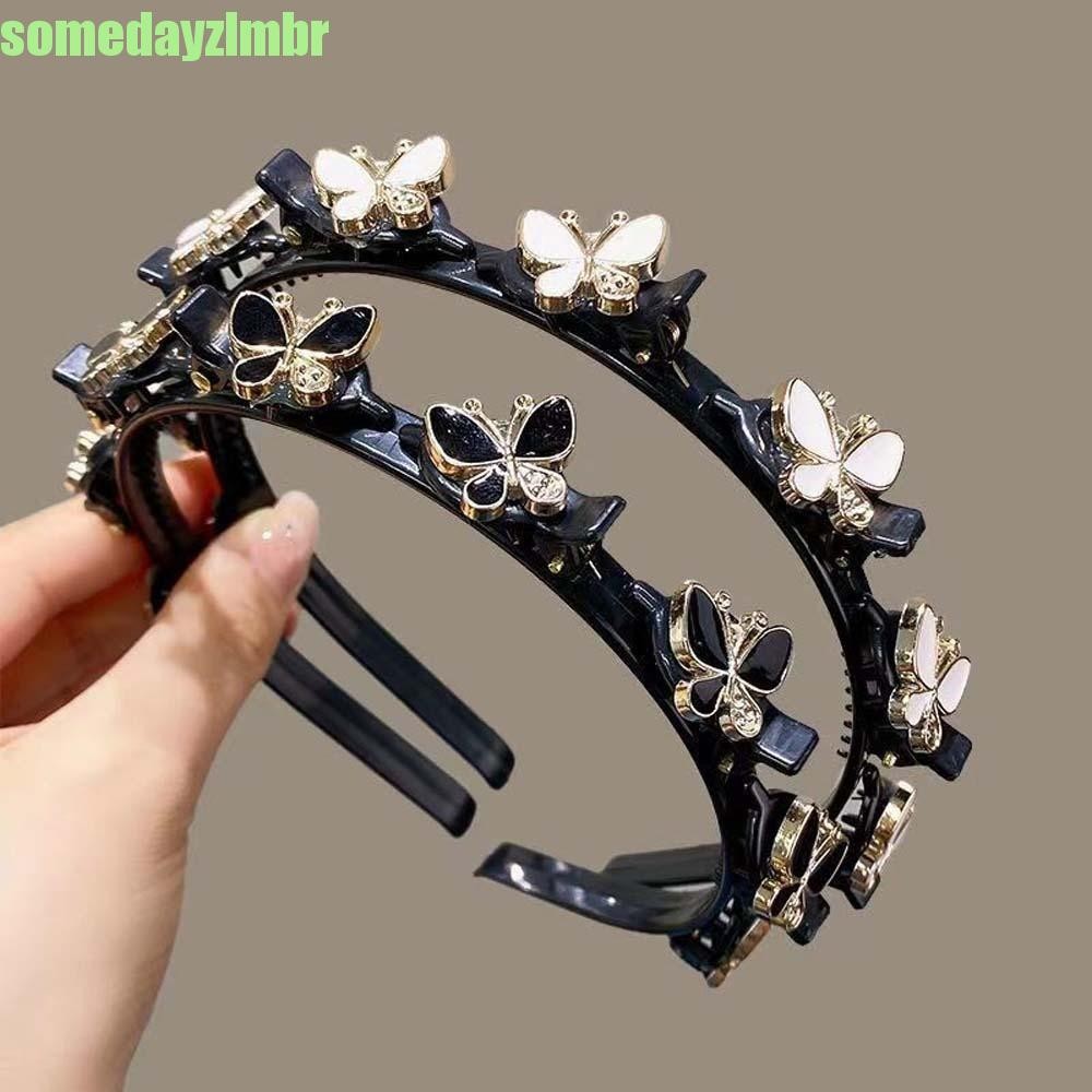 SOMEDAYZL0M Faixas De Cabelo Com Grampos , Argola Borboleta Elegante E Doce Para Mulheres , Brilhante