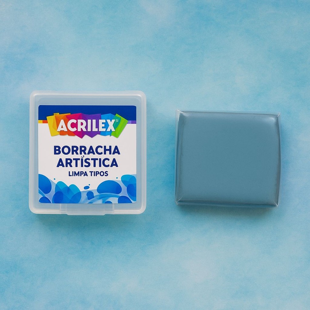 1 Borracha Artística Maleável Limpa Tipos Acrilex