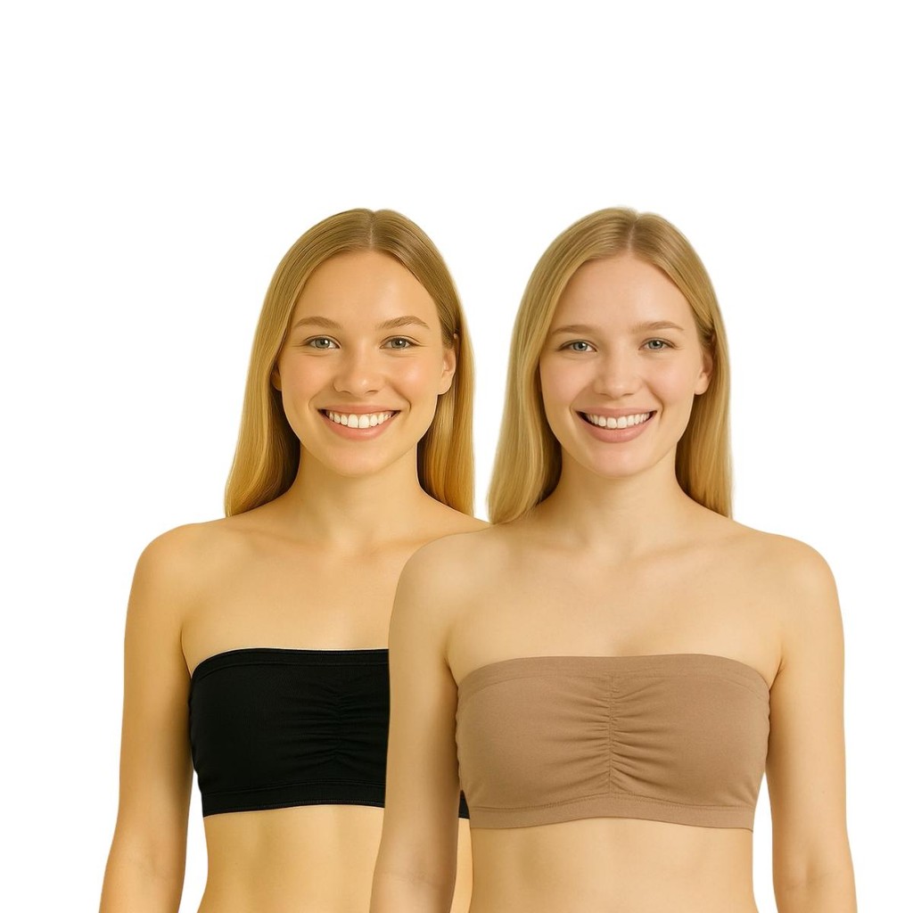 Kit 2 ou 1 Top Faixa Bustiê Sutiã Tomara Que Caia Sem Bojo Conforto Barato Feminino Moda íntima Lingerie