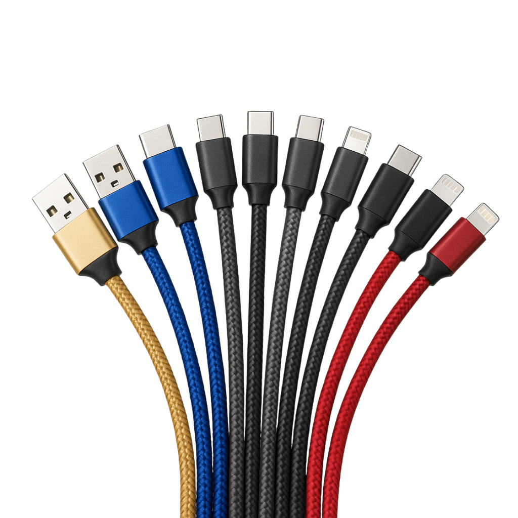 Kit 10 Cabos USB Reforçados 1m V8 Tipo C com Adaptador e iPhone Inova •  Resistente • Envio Imediato