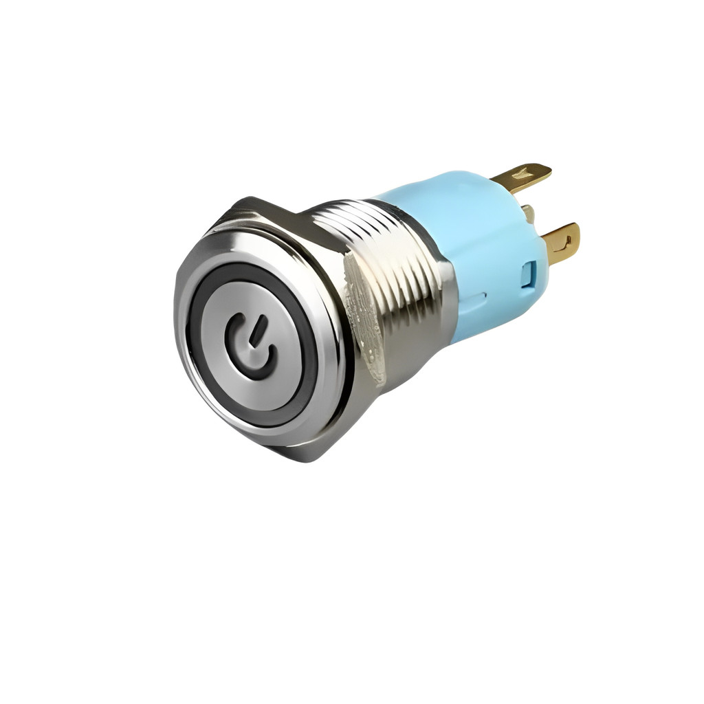 Botão Liga Desliga 12v 24v com Led Chave com Trava 16mm e Rabicho