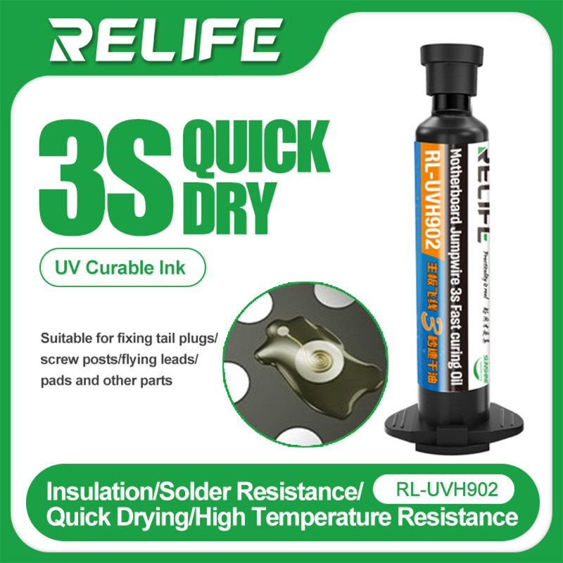 RELIFE RL-UVH902 Máscara De Solda De Cura Transparente UV Para Reparo De Celular Fio De Salto Secagem Rápida Pasta De So