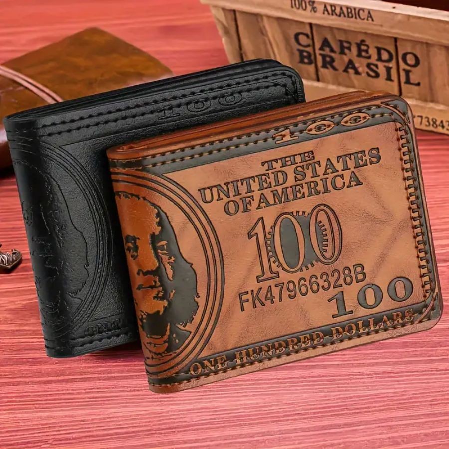 Carteira De Couro Curta Com Zíper Homens Carteira Multiuso Compartimentos Moedas e Cartões.