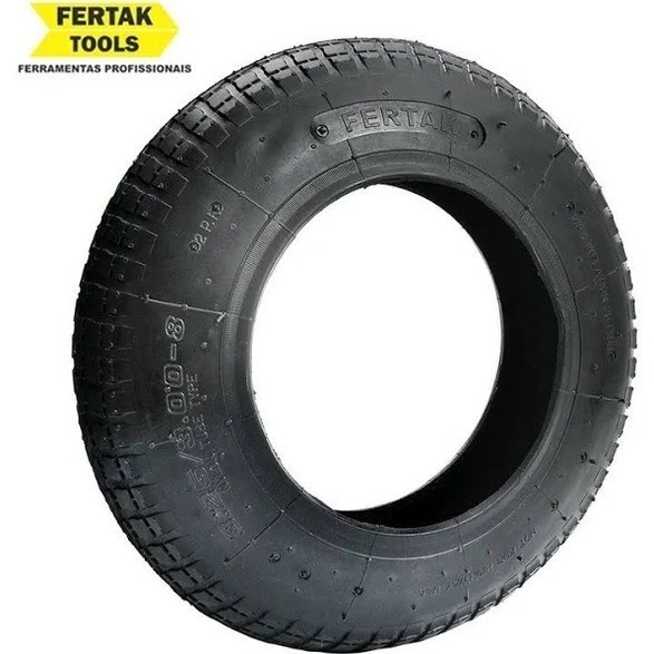 Pneu Para Carrinho De Mão Borracha 3.25x8 Fertak