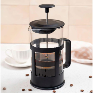 Cafeteira Prensa Francesa 350 ml de plastico e Vidro Cremeira para Café Leite Filtro removível