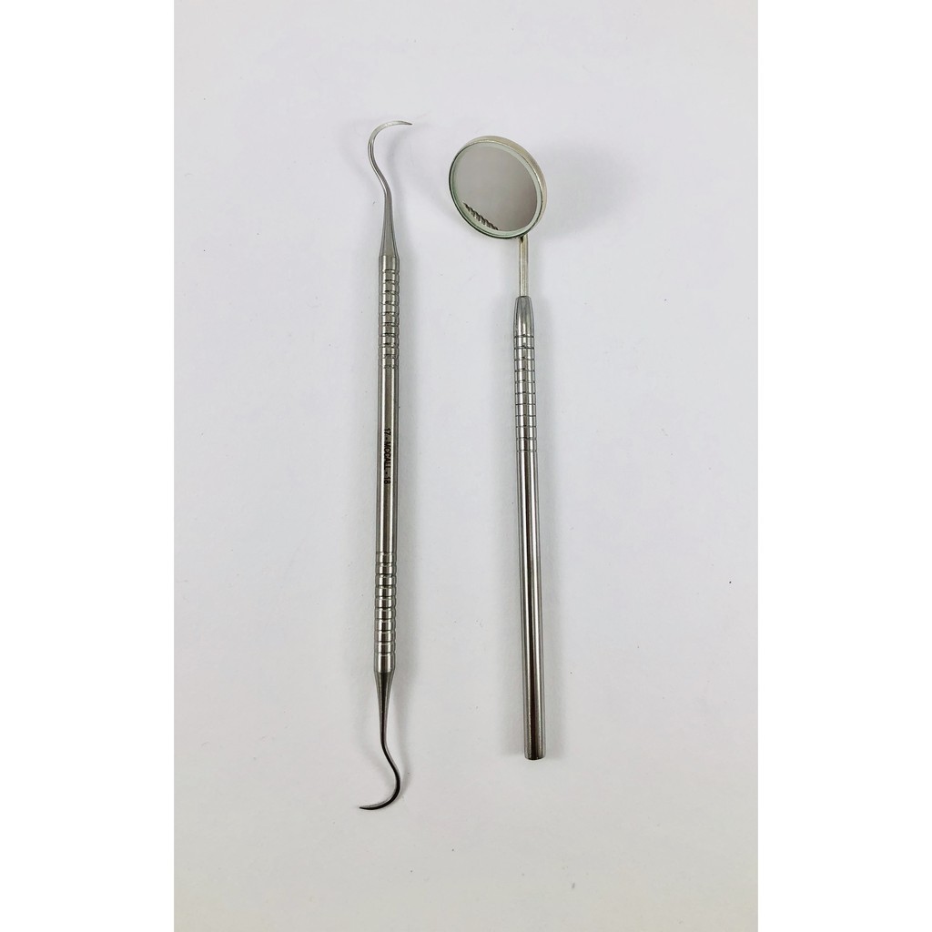 Removedor De Tártaro Foice Raspador Cureta + Espelho de Inox
