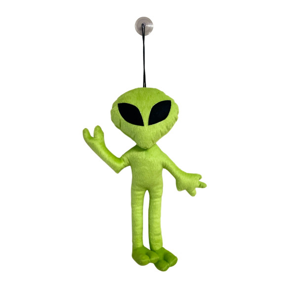 Alienígena ET de Pelúcia 40cm Verde Com Ventosa de Vidro Mascotinho dos Caminhoneiros