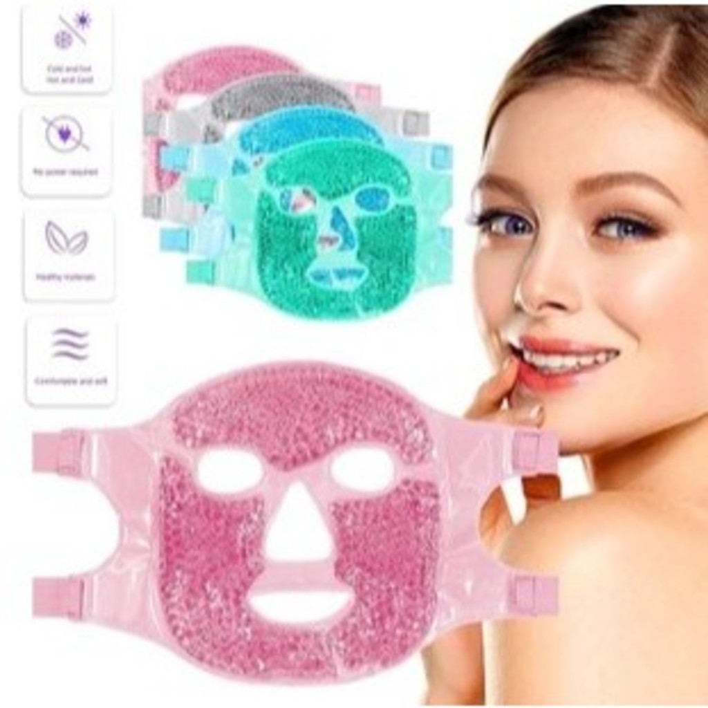 ANA1108 Máscara Facial Térmica Quente Fria Relaxante Em Veludo E Gel,compressa fria reutilizável