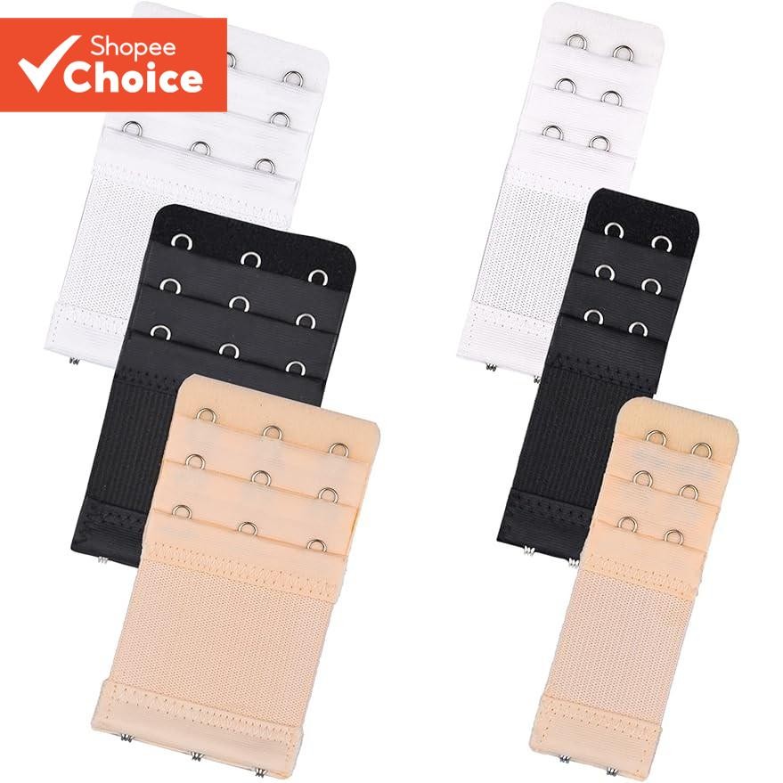 Conjunto Extensor De Sutiã-Extensores Elásticos De 2 E 3 Ganchos (Preto/Branco/Nu) Para Maternidade Troca De Peso