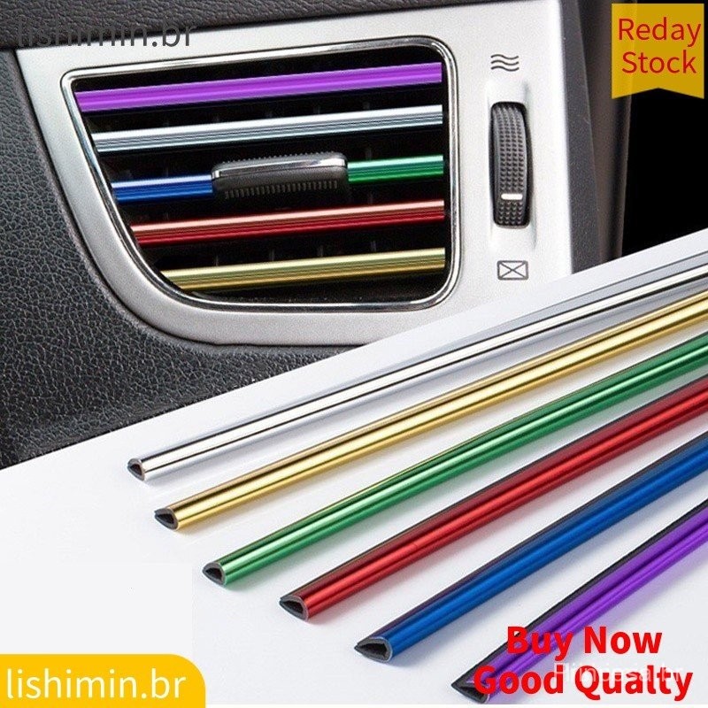 10 Pcs 20 Cm Universal Car Saída De Ar Condicionado Decorativo U Forma Tiras Guarnição Decoração Do Carro Modificação Ac
