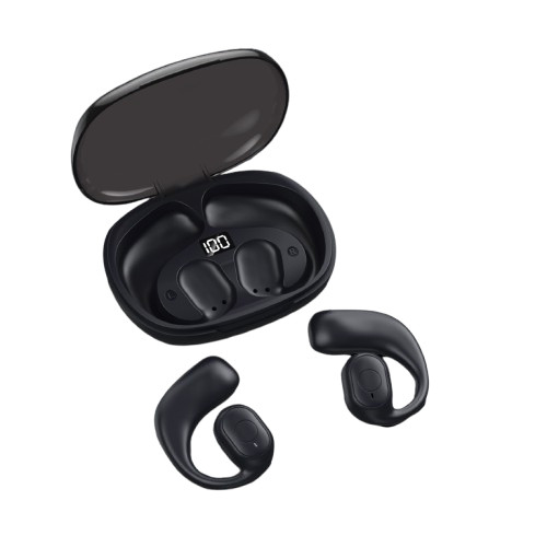 Fone De Ouvido Condução Óssea Botão Touch Case Com Display