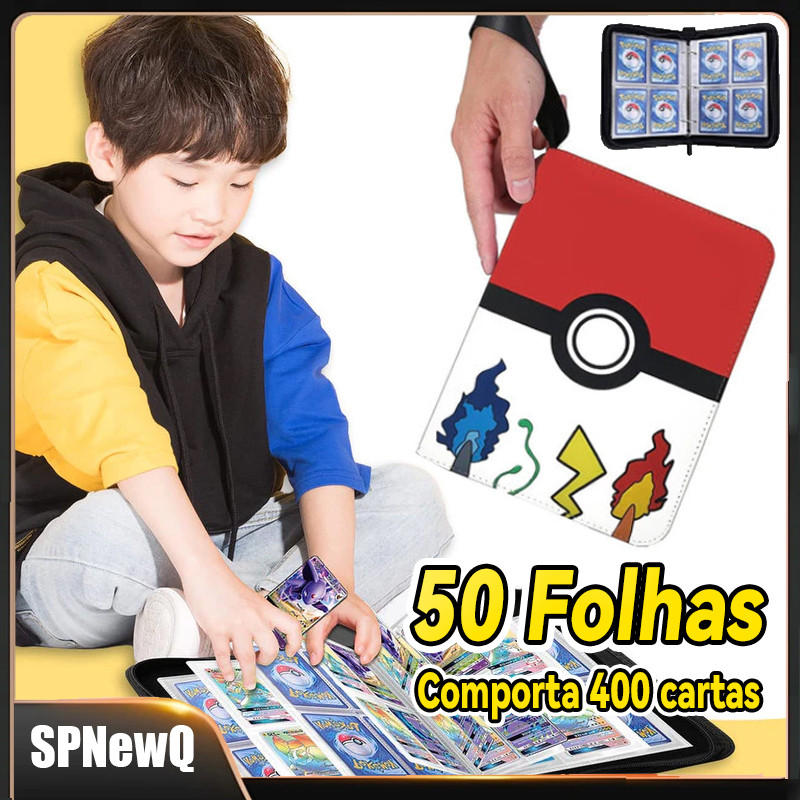 Fichário Pokemon Para  400 Cartas Album Cards Com 50 Folhas Holder Collection Pasta De Brinquedos Frios
