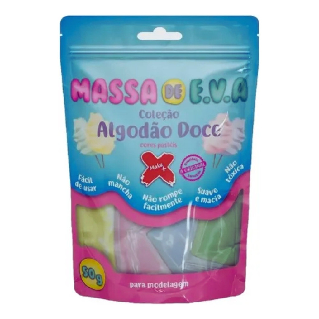MASSA EVA 50G 5 COLEÇÃO ALGODÃO DOCE TOM PASTEL
