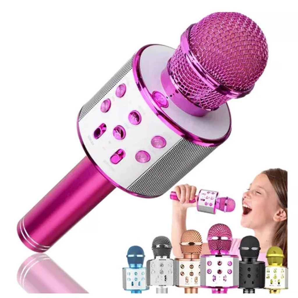 Microfone Infantil de Karaoke Microfone de Brinquedo Sem Fio Bluetooth