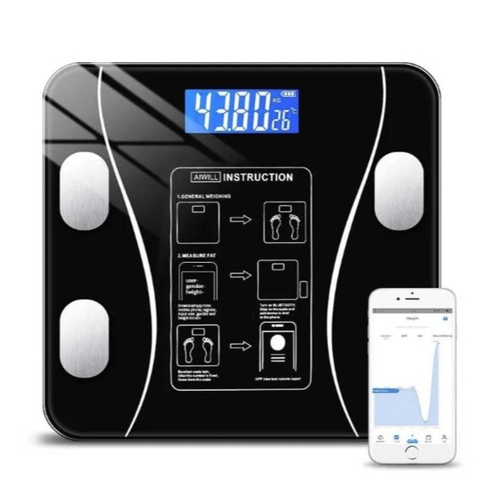 Balança Corporal Bioimpedância Profissional Bluetooth 180KG. - DIVINO