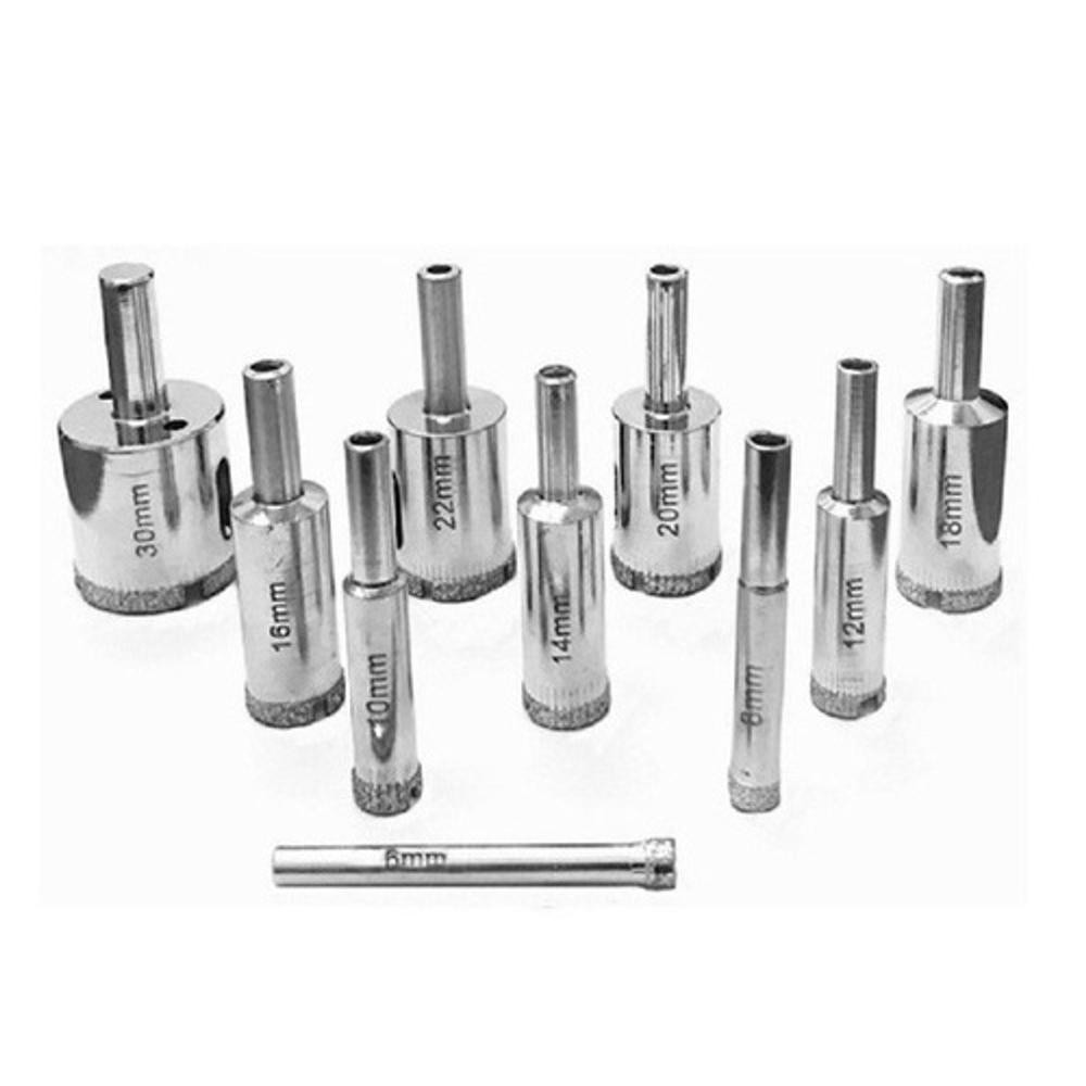 kit 10 peças Broca Diamantada Serra Copo Furar Parede Piso Concreto vidro Pia ATACADAO BAZZAR