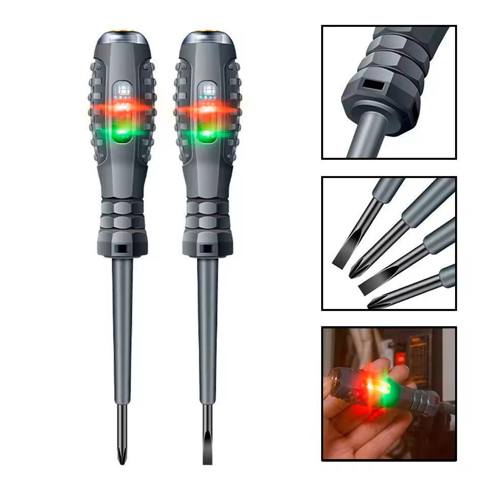 2 Canetas Chave De Fenda E Philips Inteligente Teste Polaridade Elétrica Detector Tensão Eletricista