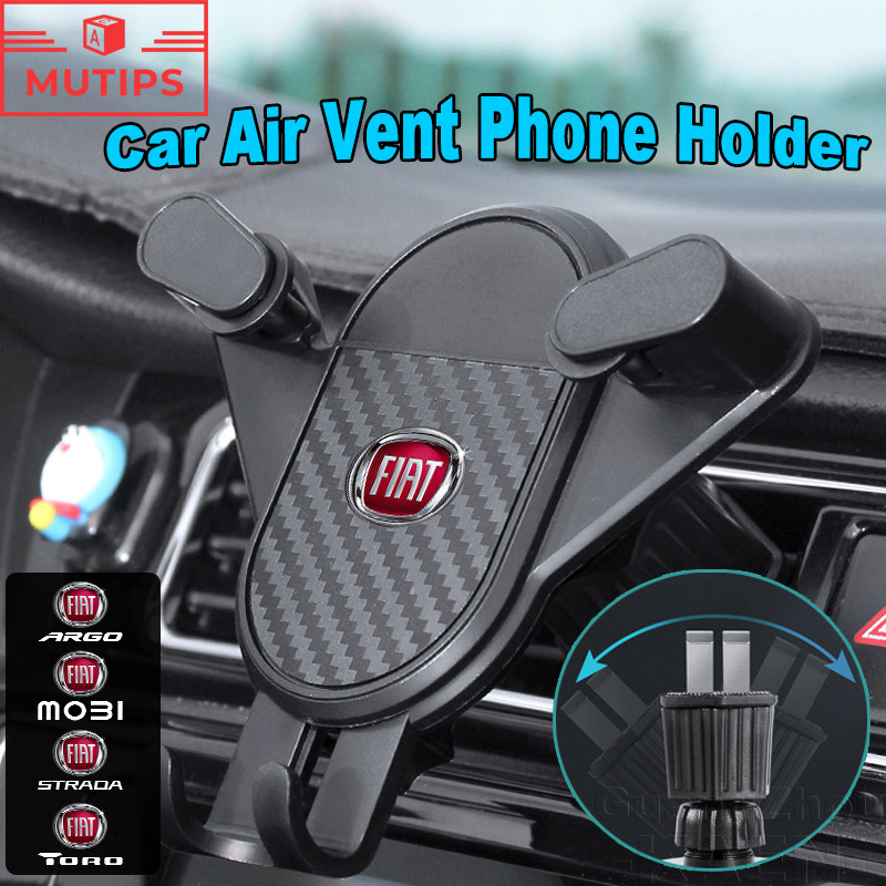 Suporte De Montagem Para Telefone Com Ventilação De Ar Carro Fiat 360 ° Rotação Ajustável Móvel Argo 500 Strada Mob Brav