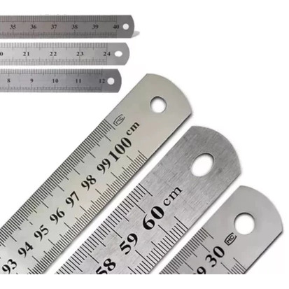 Régua de Aço Inox – 30cm 60cm 1m | Patchwork, Desenho Técnico, Artesanato