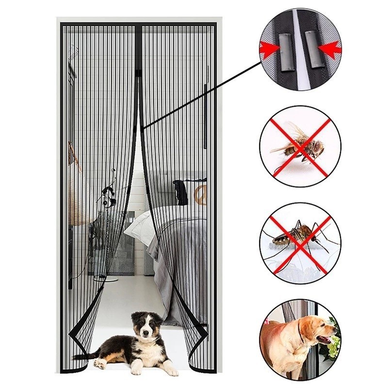 Tela Mosquiteira para Porta com Fecho Magnético 210x100cm - Fácil Instalação, Ventilada, Proteção contra Zika