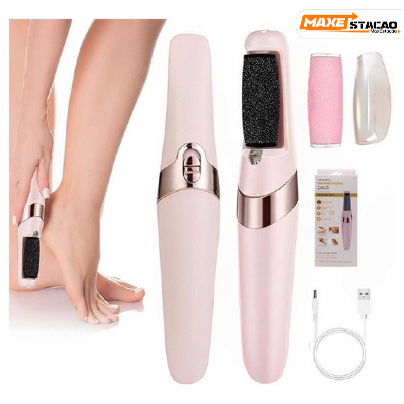 Conjunto de lixa para pés, esfoliante elétrico, almofada para massagem nos pés