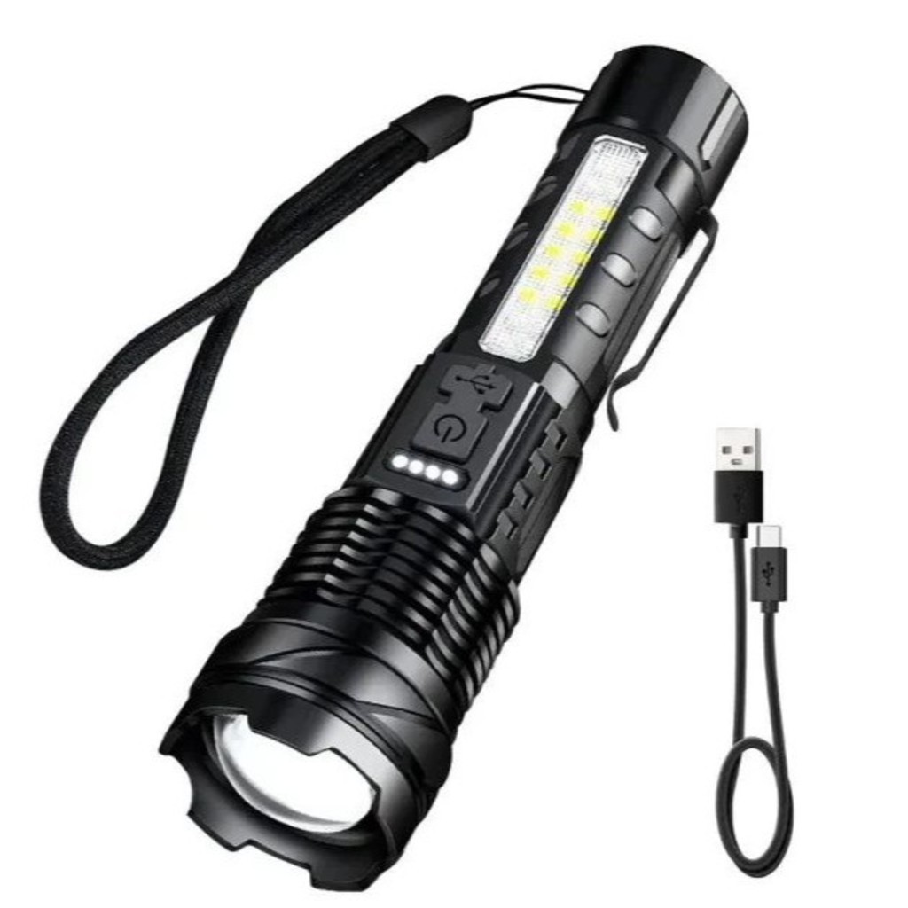 Lanterna Led de Alta Potência De 10w Carregamento Usb Lanterna Super brilhante Poderosa 1568