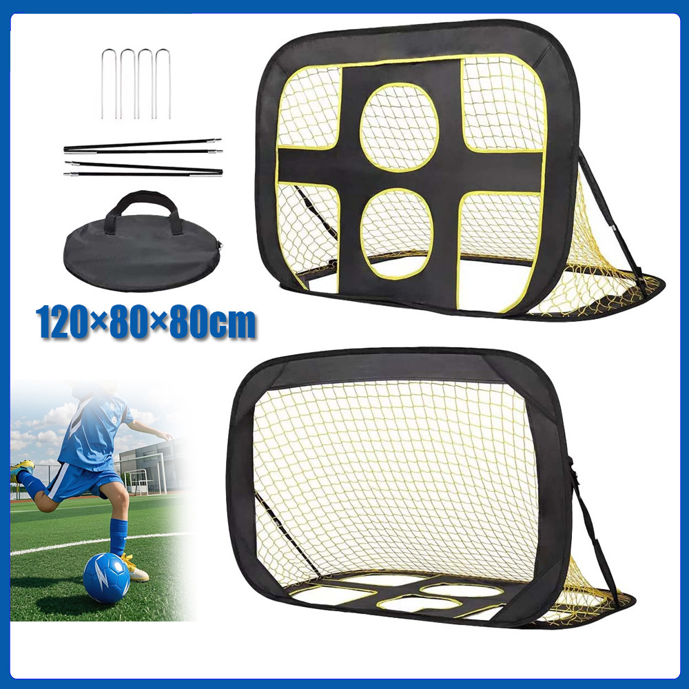 Gol De Futebol Dobrável Portátil Uso Externo / Indoor / Treinamento / Futebol / Gol 120×80×80cm 6 furos