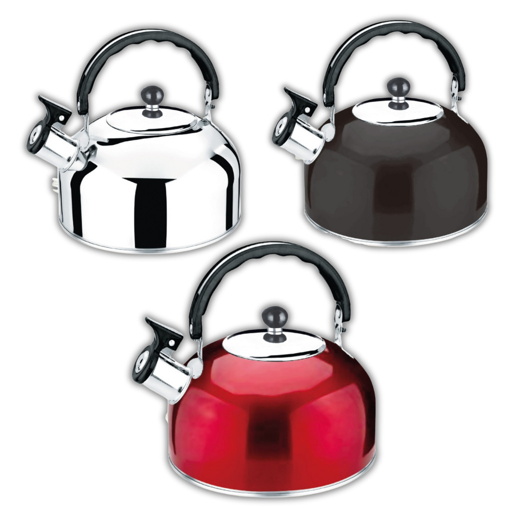Chaleira Aço Inox Bule 2 Litros Com Apito Para Esquentar Água Quente Café Chá Casa Cozinha - Casutil