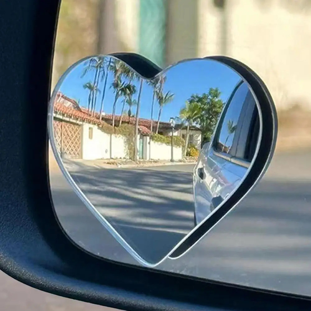 2 Pçs Espelho Retrovisor Lateral Pontos Cegos Em Forma De Coração Bonito Auxiliar Acessórios Do Carro Para SUVs