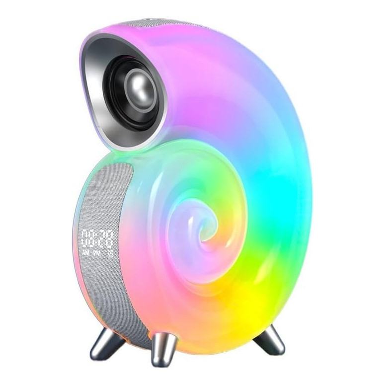 Relógio de caracol, alto-falante bluetooth, alto-falante bluetooth sem fio, luz ambiente