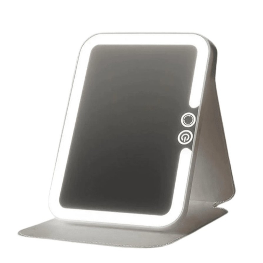 Espelho Mesa Touch Led Portátil Recarregável Cosmetic Mirror Tipo Tablet 5W (24x8x3cm)